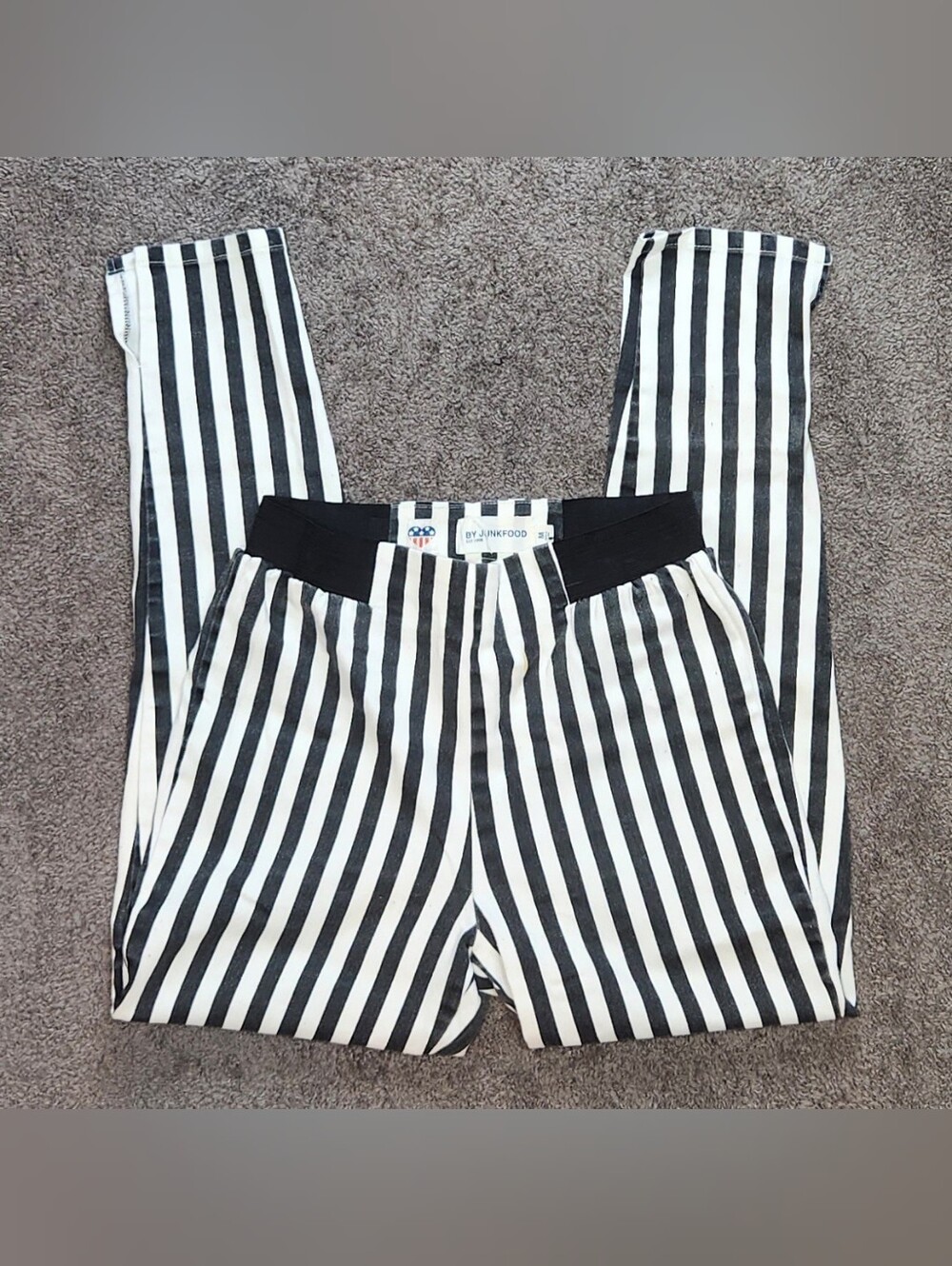 Black & White Stripe Junk Food Pants